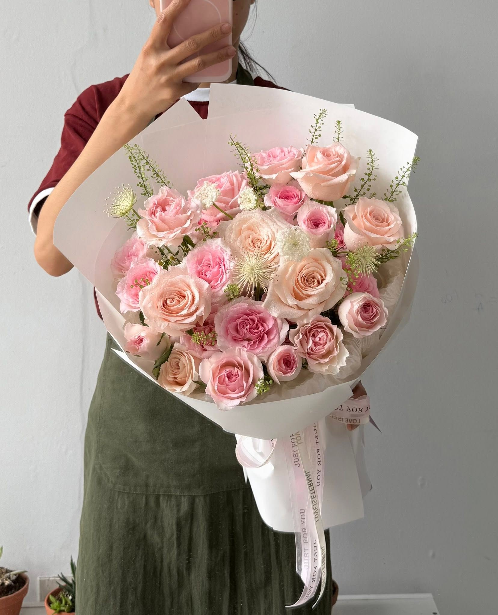 HB065 Bó hoa tone hồng
